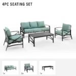 Kaplan 4pc Outdoor Metal Sofa Set - Image 6